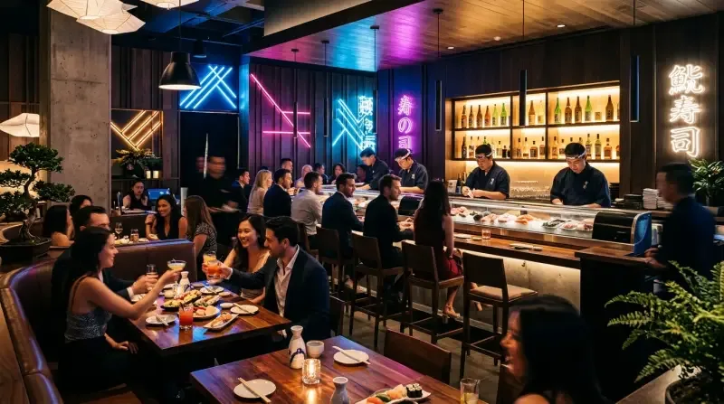 Happy Hour Sushi Dining Atmosphere